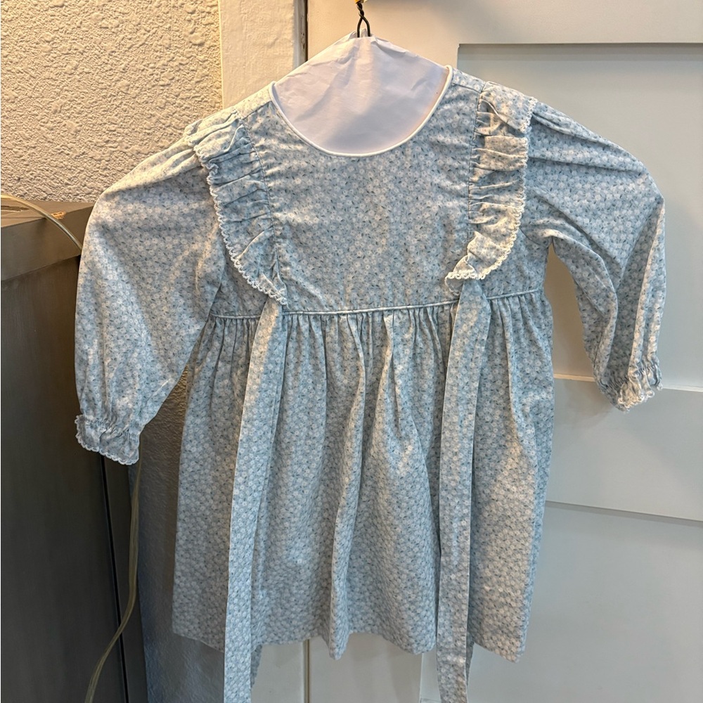 Petit Bebe long sleeved Blue Floral Kids Dress